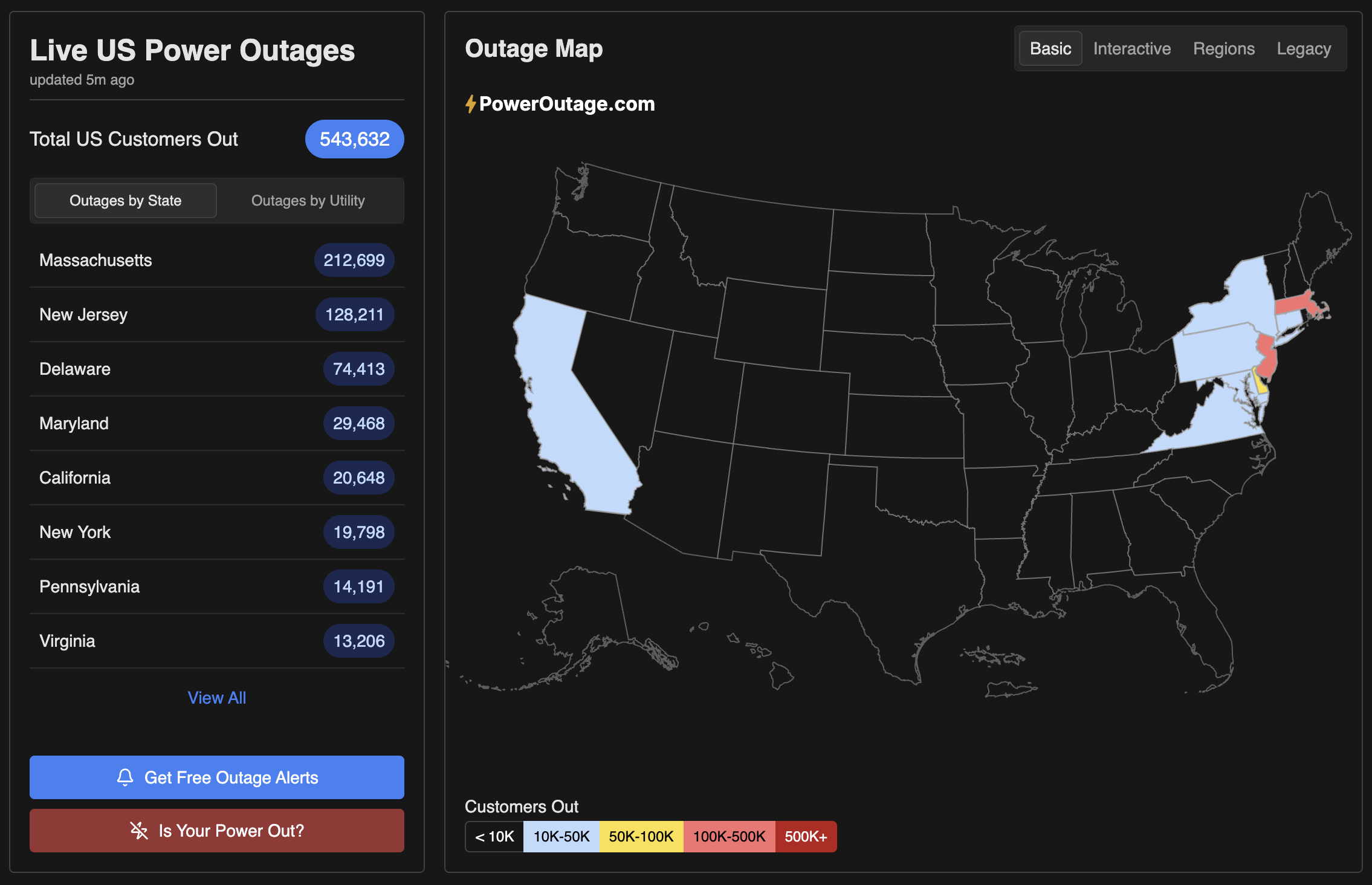 Wyoming Power Outage Map, February 2026