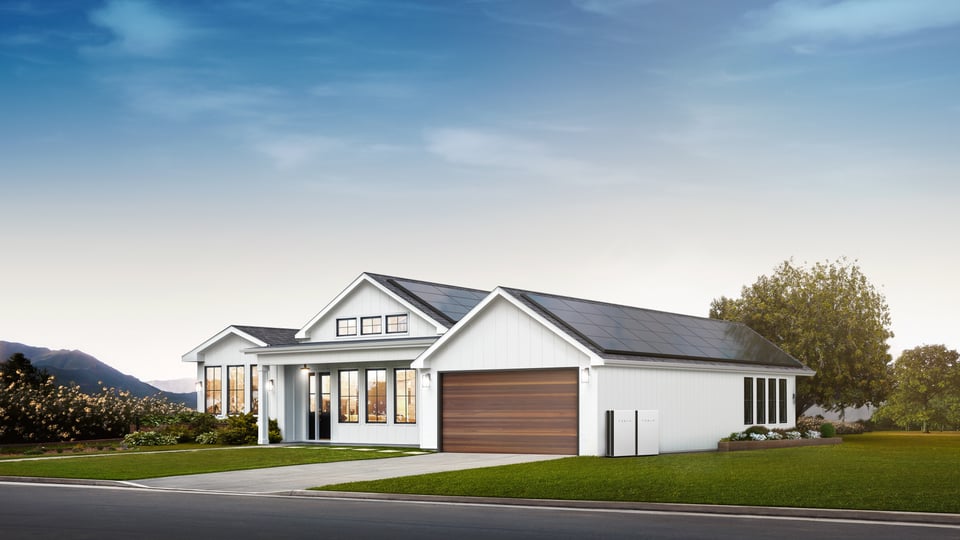 Solar panels on a home roof