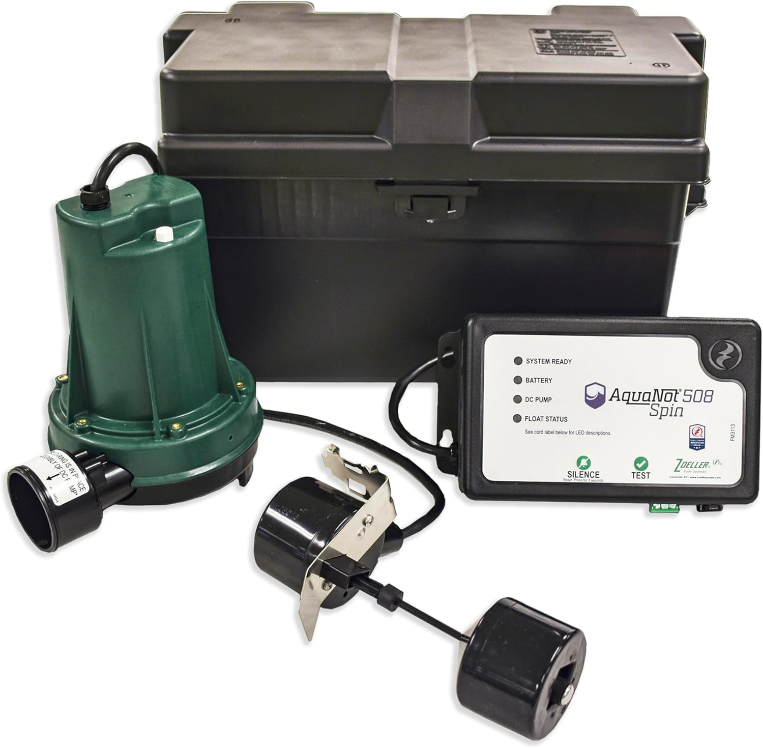 Zoeller Aquanot sump pump backup battery image
