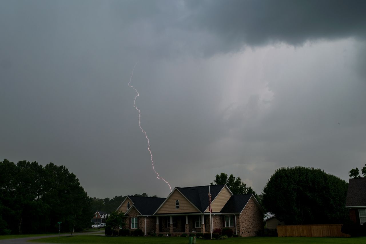 Home in a lightning storm power outage
