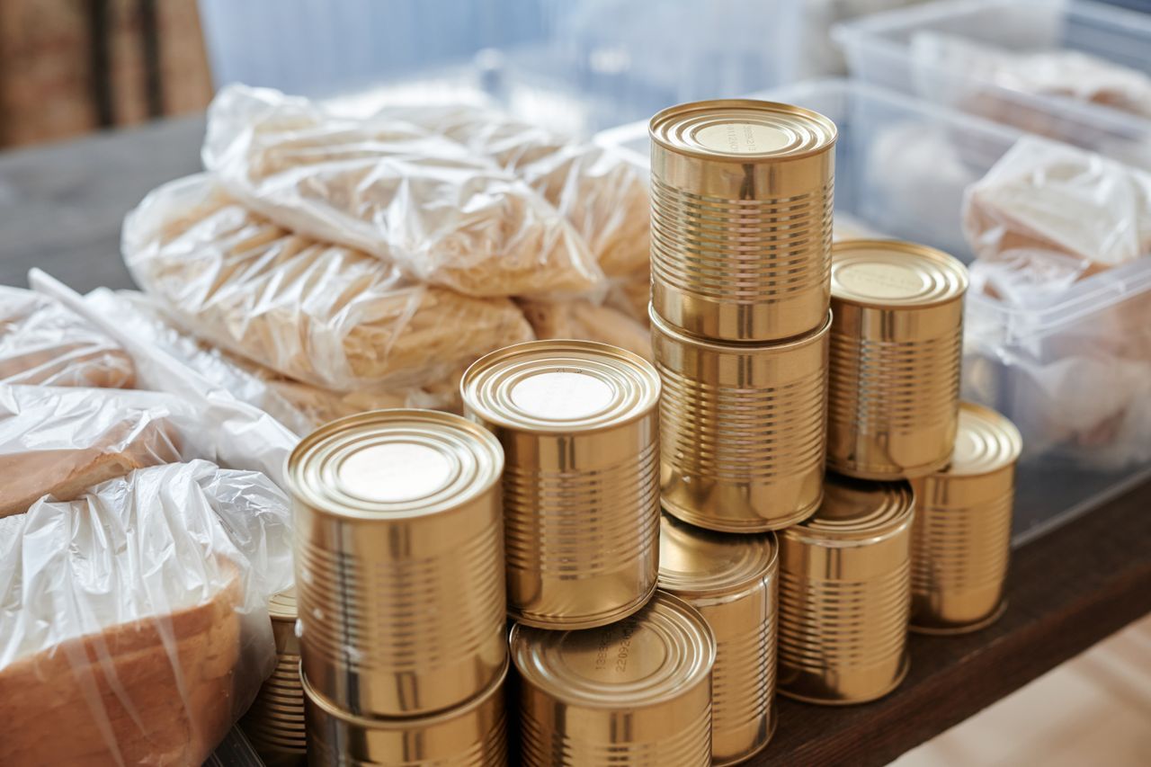 Packs of emergency food for a power outage