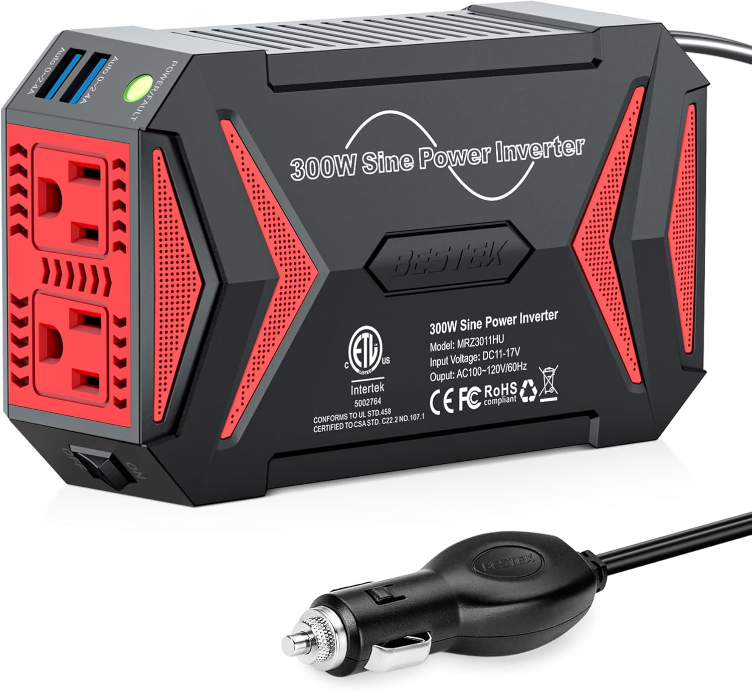 BESTEK 300 W Pure Sine Wave Car Inverter