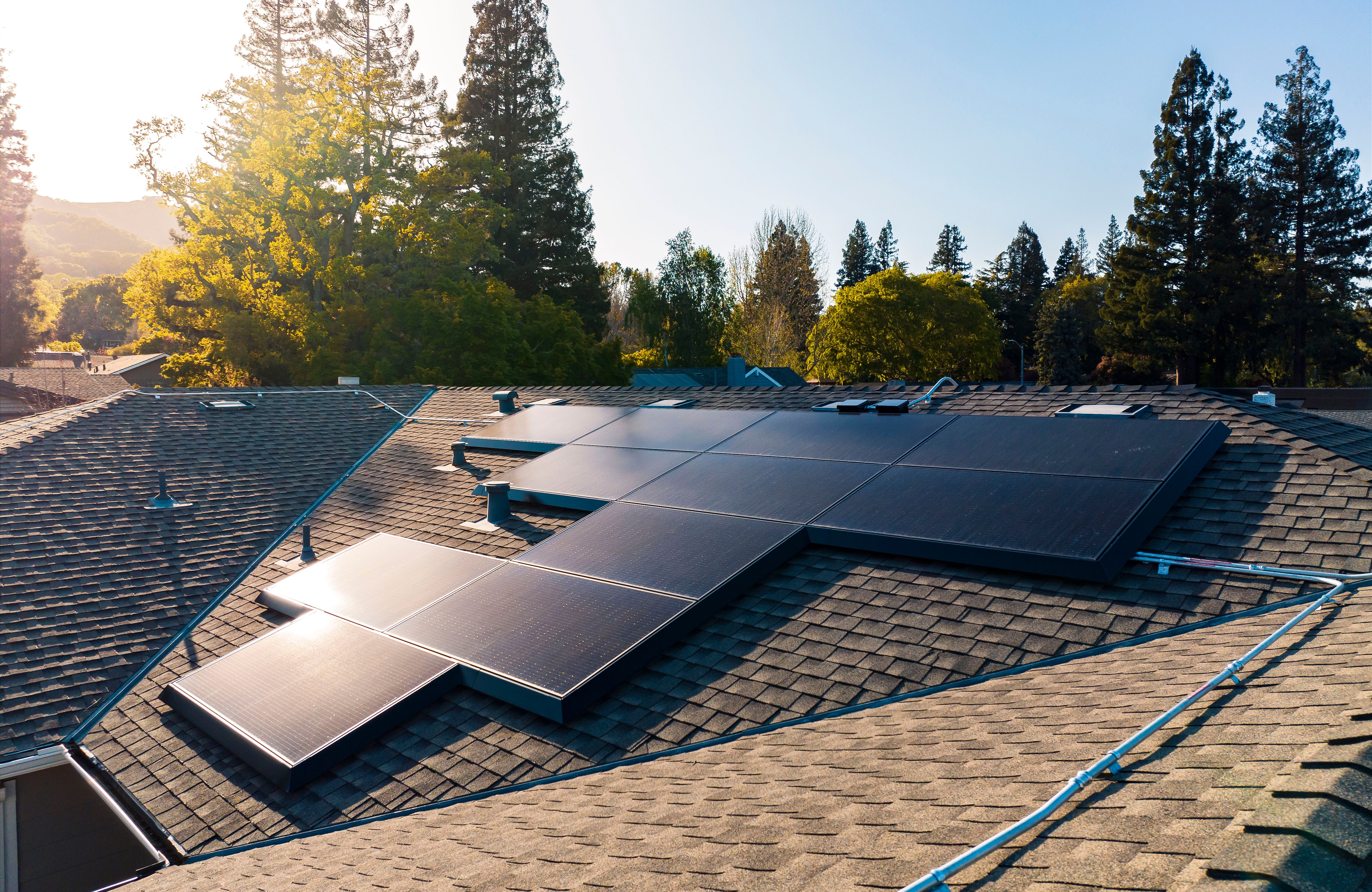 Solar panels on a roof